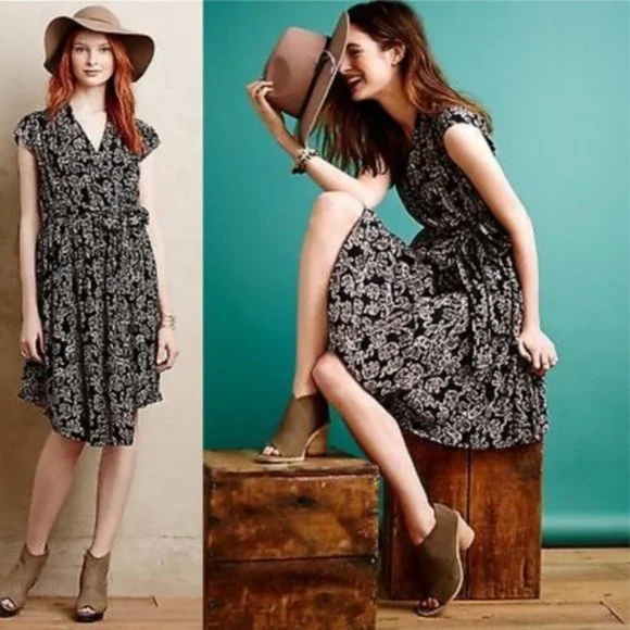 Maeve | Dresses | Maeve Anthropologie Noronha Elephant Faux Wrap Dress Dress  Small New | Poshmark